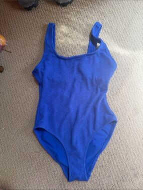 Shade & Shore Cobalt Blue Scoop One-Piece Swimsuit